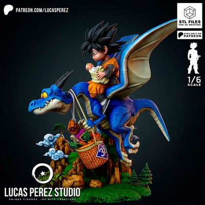 Modelo 3D GOTEN Y DRAGON