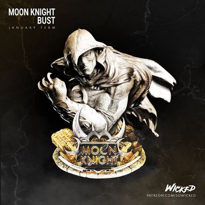 Preview do modelo 3D Wicked Moon Knight Bust