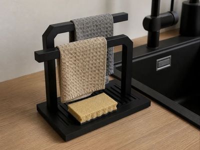 Modelo 3D Sink Organizer with Cloth Holder and Drip Tray v2