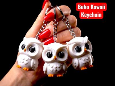 Preview do modelo 3D Buho Kawaii keychain
