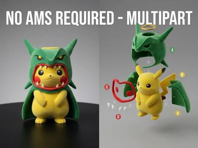 Preview do modelo 3D Pikachu Rayquaza Poncho