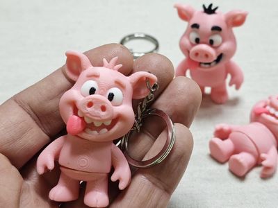 Preview do modelo 3D Cats 3D Studio Pig Mini Flexi MakerWorld
