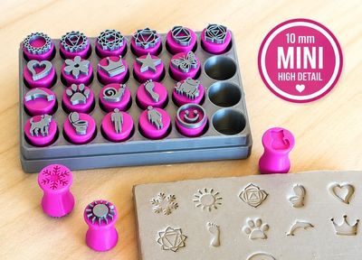 Modelo 3D mini clay stamp 10 mm high detail 02 nozzle required f
