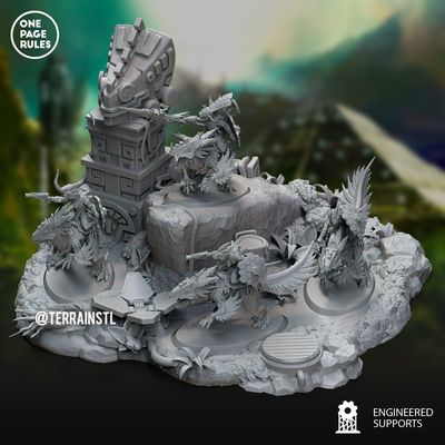 Modelo 3D Saurian Starhost Deinonychus Diorama (04 08 24)