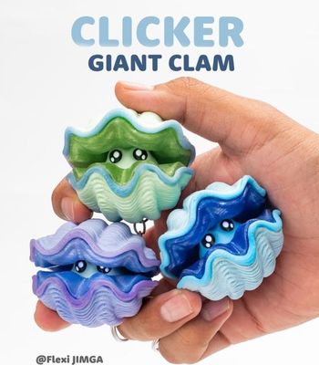 Preview do modelo 3D Giant Clam Fidget Clicker & Keychain