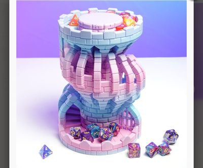 Modelo 3D battlement dice tower and storage