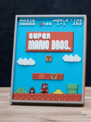 Modelo 3D Super Mario Bros Arcade Game Picture Frame No Supports,